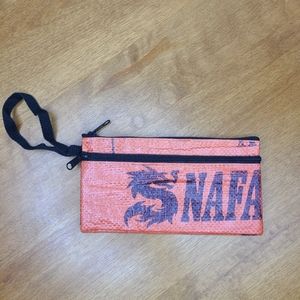 Recycled Feed Bag Double Zip Case Dragon Red Blue